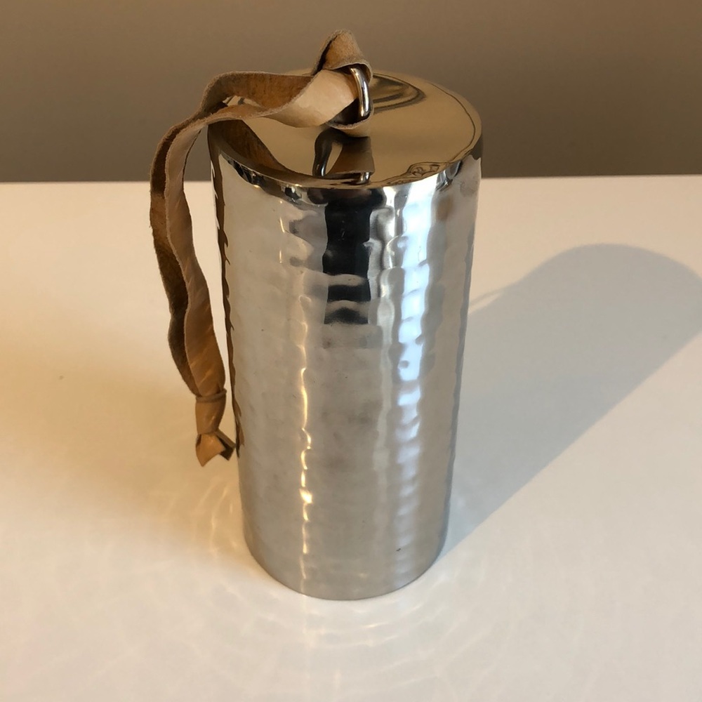 Metal Stamped Bell with leather strap